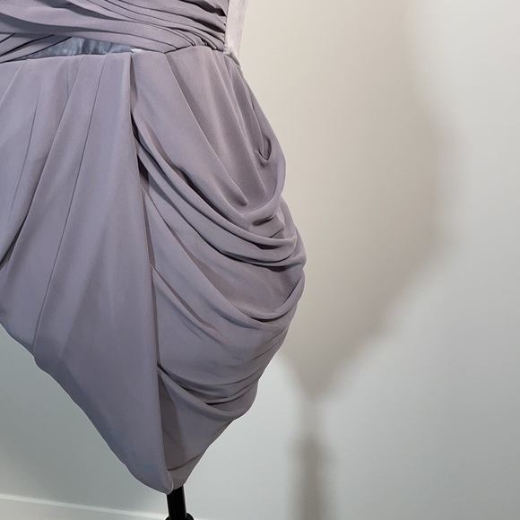 Walter Baker Grey Ruched Tie Back Sleeveless Halter Mini Dress M - Picture 7 of 16